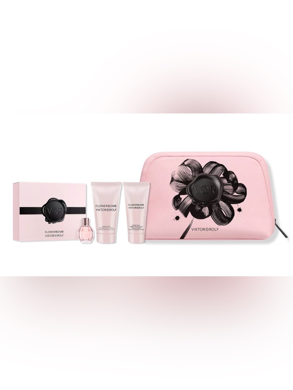 Viktor & Rolf Flowerbomb Minis Set With Makeup Bag